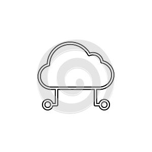 Hosting cloud icon, cloud computing technology