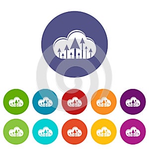 Hosting cloud icons set vector color