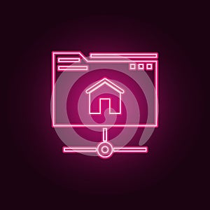 hosting icon. Elements of Web Development in neon style icons. Simple icon for websites, web design, mobile app, info graphics