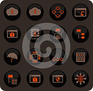 Hosting provider icons set