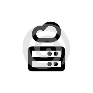 Cloud server icon. Hosting network sign