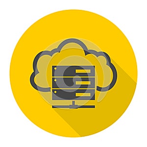 Hosting server icon with long shadow