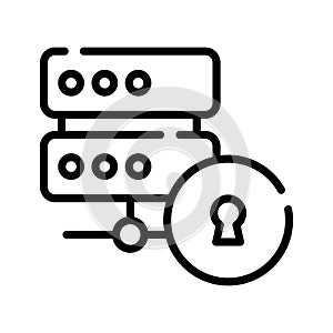 Hosting server icon for web and mobile. Web hosting icon, database symbol, security icon