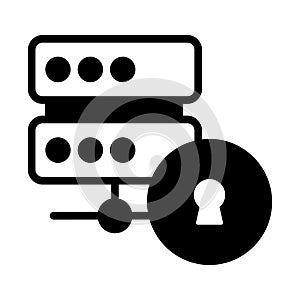 Hosting server icon for web and mobile. Web hosting icon, database symbol, security icon