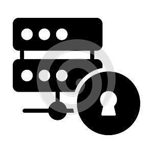Hosting server icon for web and mobile. Web hosting icon, database symbol, security icon