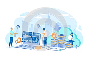 Hosting servers, computer, clouds. Web Hosting Data Security ÃÂ¡loud computing storage Information processing Database Network