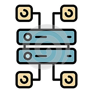 Hosting servers icon color outline vector