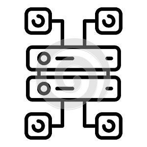 Hosting servers icon, outline style