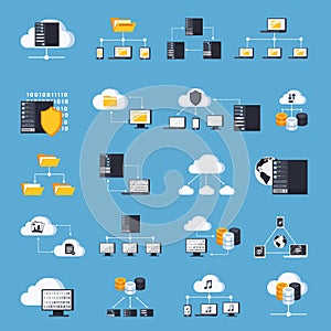 Hosting Services Icons Set