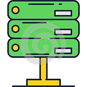 Hosting web server data base vector icon