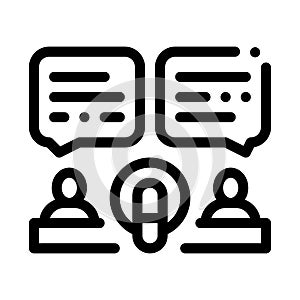 Hosts Talk In Microphone Icon Outline Illustration