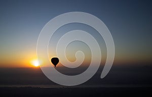 Hot air ballon over the Nile at Dawn