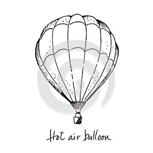 Hot air ballons hand drawn vector illustration