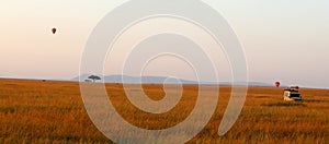 Hot air ballons over the masai mara game park