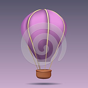 Hot air balloon 3d icon. hot air balloon rendering