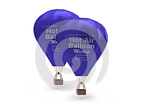 Hot Air Balloon 3D Illustration Mockup Scene