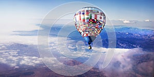 Hot Air Balloon Above Clouds