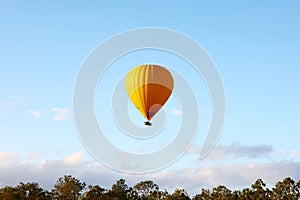 Hot air balloon in air