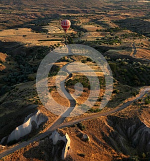 Hot-air balloon in Anatolia, Turkey
