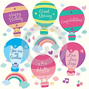 Hot air balloon animals clip art