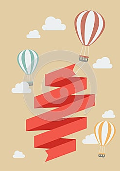 Hot air balloon with banner