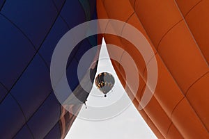 Hot air balloon beteewn two ballooms photo
