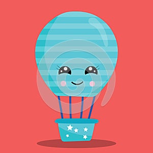 HOT AIR BALLOON BLUE 01