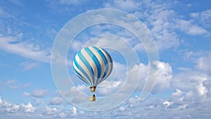 Hot air balloon in the blue sky