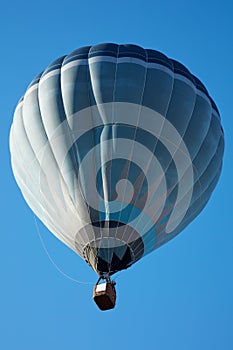 Hot air balloon, blue tones aerostat, clear sky