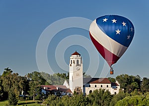 Hot air balloon and boise train depot