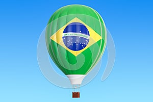 Hot air balloon with Brazil flag, 3D