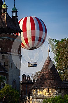 Hot air balloon in Budapest VÃÂ¡rosliget