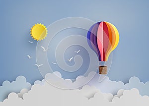 Hot air balloon and cloud