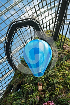 Hot Air Balloon Decoration inside an Enormous Greenhouse