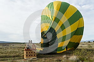 Hot air balloon deflating