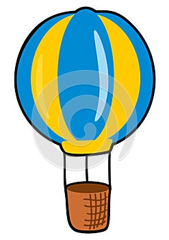 Hot air balloon in the drawing