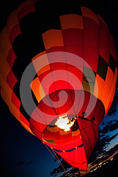 Hot Air Balloon with flames glowing