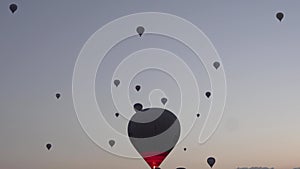 Hot air balloon flight in the morning at dawn in Kapadokia
