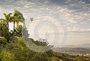 Hot Air Balloon In Flight, San Diego, California