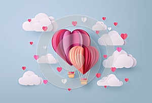 hot air balloon in a heart shape