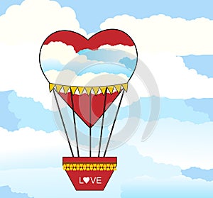 Hot Air balloon Heart shaped