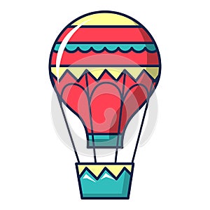 Hot air balloon icon, cartoon style