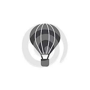 Hot air balloon icon in flat style. Aerostat vector illustration on isolated background. Transport sign business concept