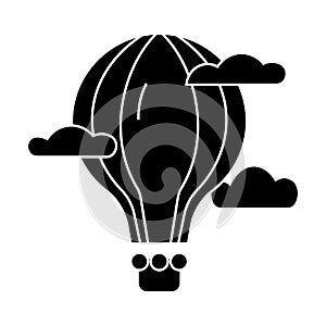 Hot air balloon icon, vector illustration, sign on isolated background