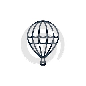 hot air balloon icon vector from vehicles transportation concept. Thin line illustration of hot air balloon editable stroke. hot