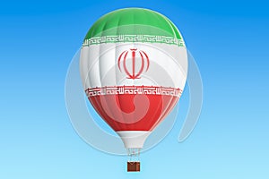 Hot air balloon with Iran flag, 3D