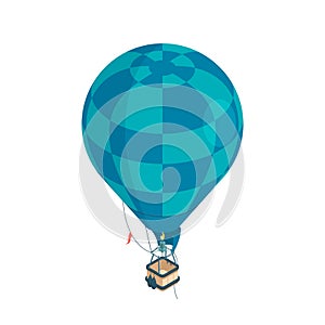 Hot-air balloon. Isometric hot-air balloon. Traveling by hot-air balloon