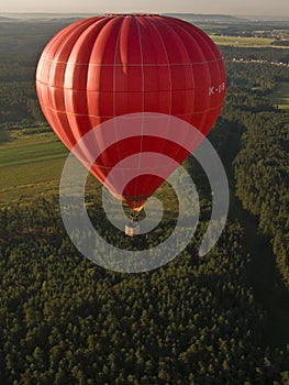 Hot air balloon and landscape