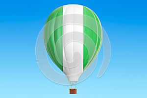 Hot air balloon with Nigeria flag, 3D