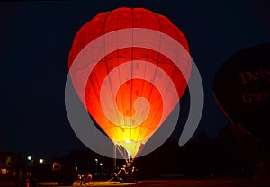 Hot air balloon at night.